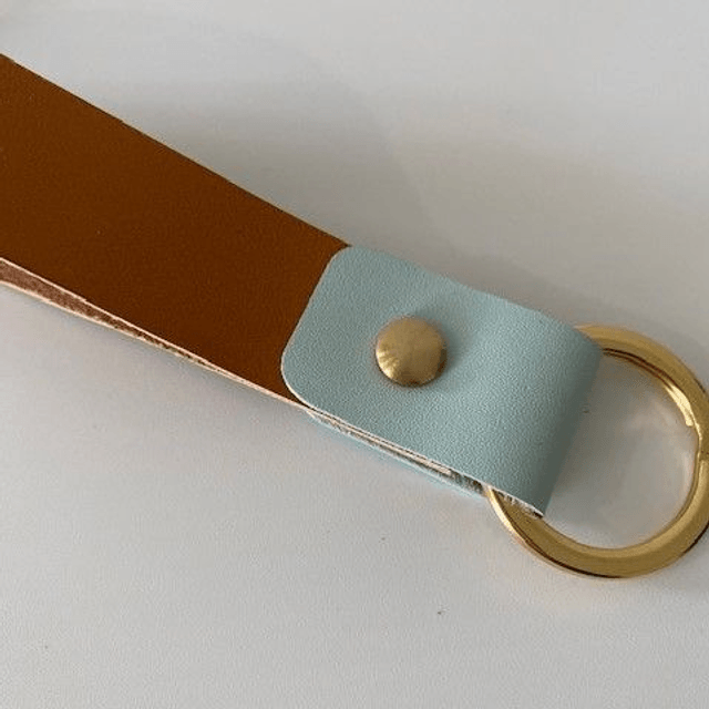 Porte-clés en cuir bicolore collection Camel