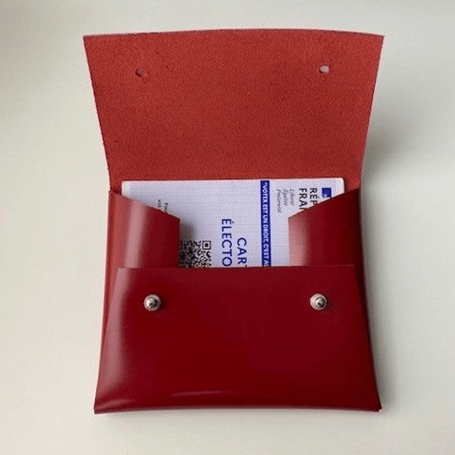 Pochette en cuir rouge 