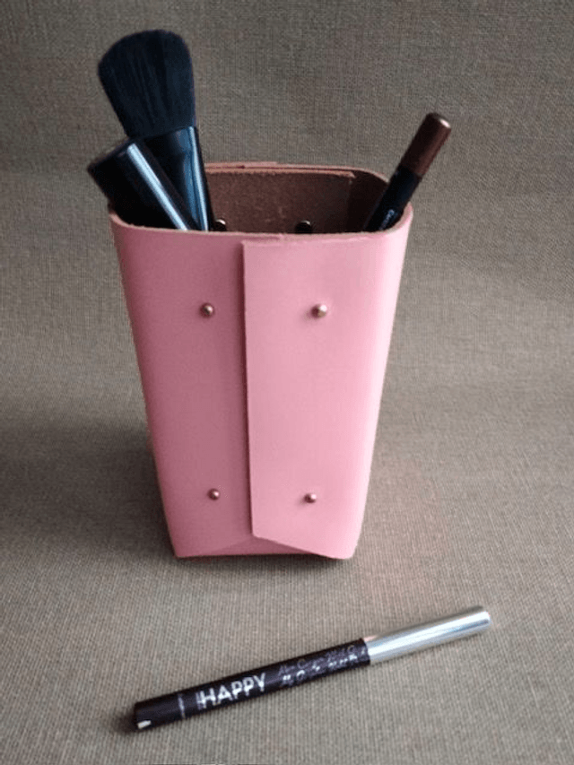Set accessoires de bureau en cuir 4 pièces