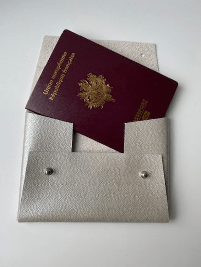Pochette en cuir argent 