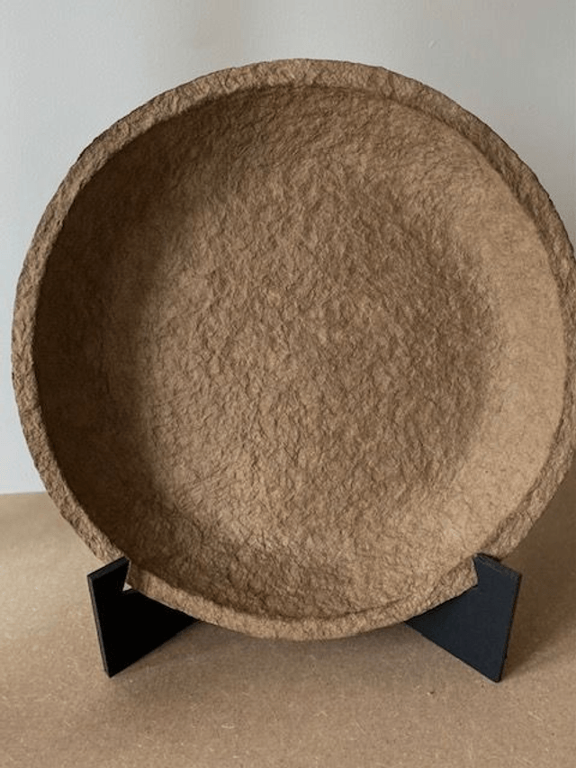 Coupelle en papier mâché marron grand modèle