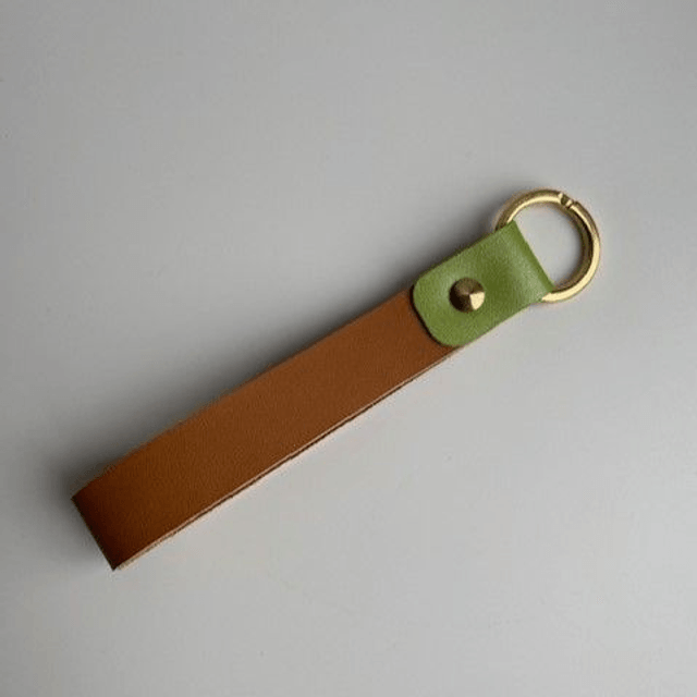 Porte-clés en cuir bicolore collection Pep's