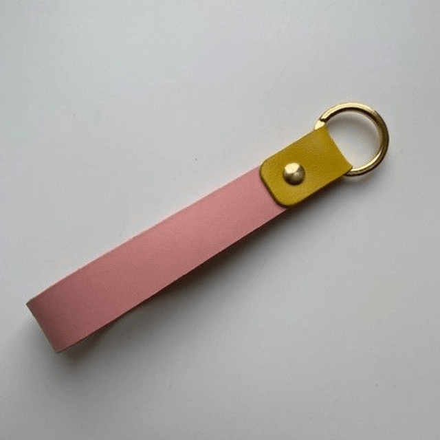 Porte-clés en cuir bicolore collection Pep's