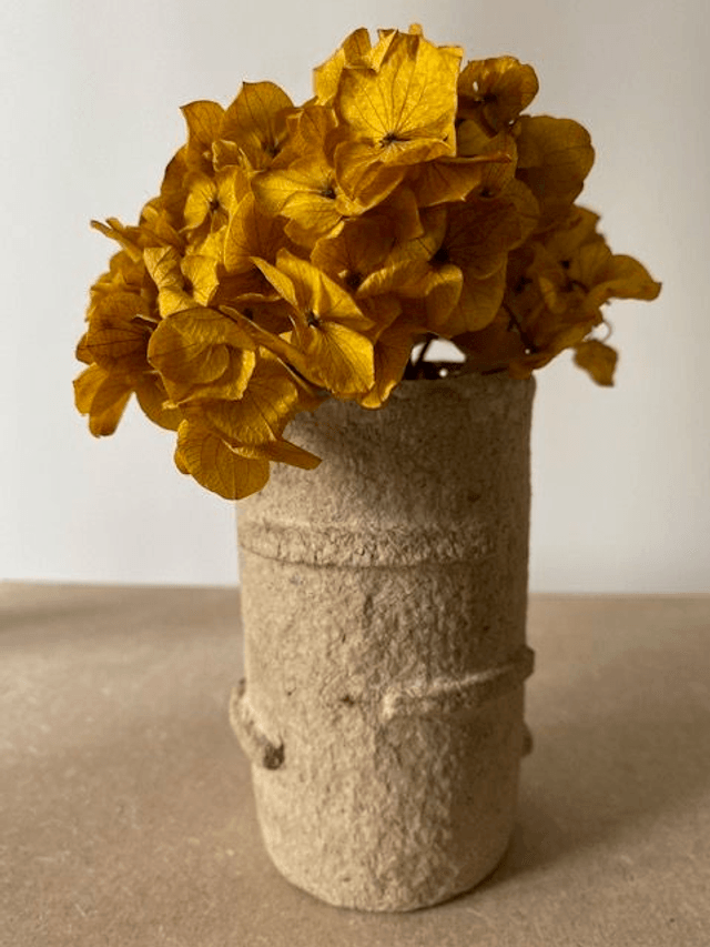 Petit vase papier mâché et verre 