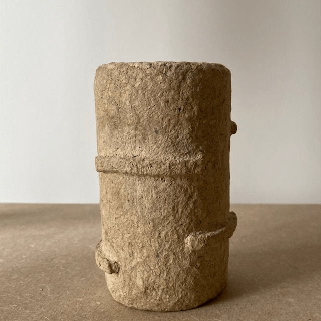 Petit vase papier mâché et verre 