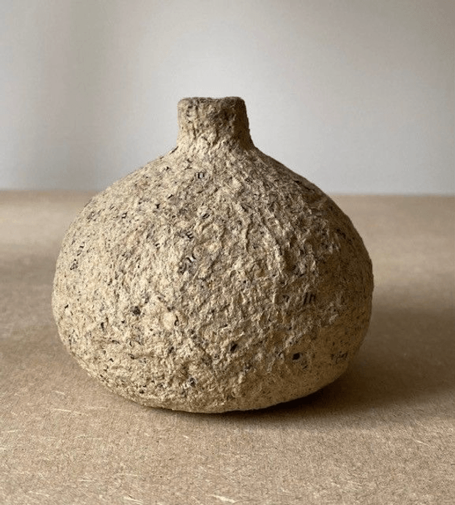 Mini vases ronds en papier mâché Granit