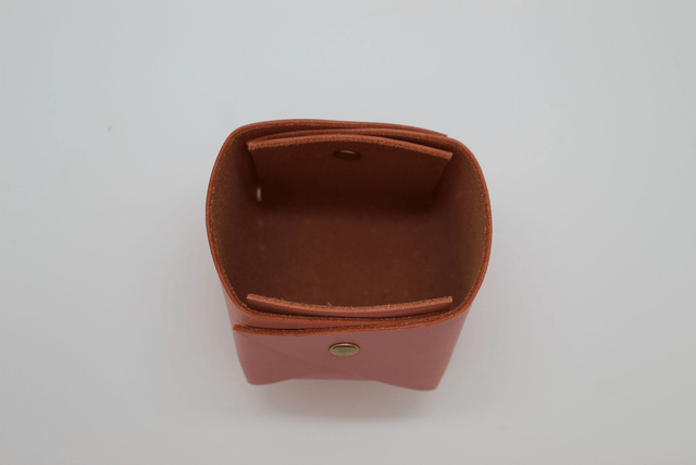 Panier de rangement en cuir rose petit modèle