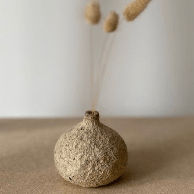 Mini vases ronds en papier mâché Granit