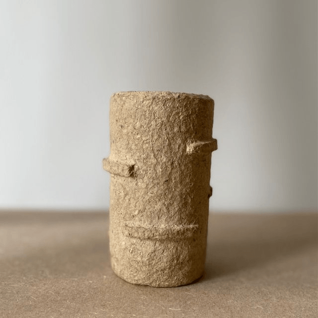 Petit vase papier mâché et verre 