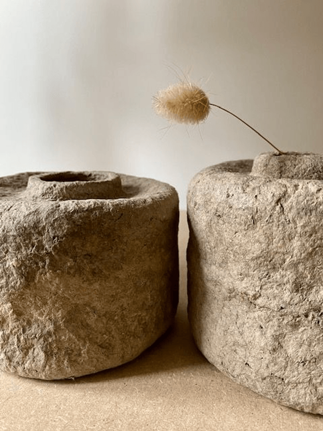 Vases en papier mâché Granit 