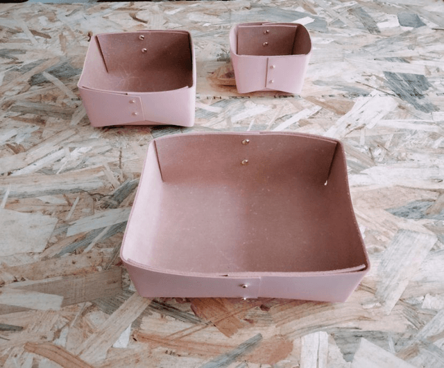 Set accessoires de bureau en cuir 4 pièces