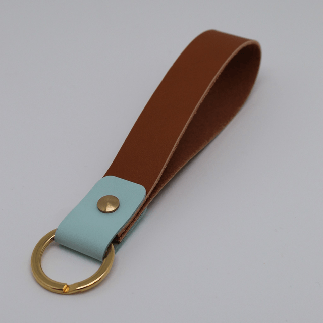 Porte-clés en cuir bicolore collection Camel