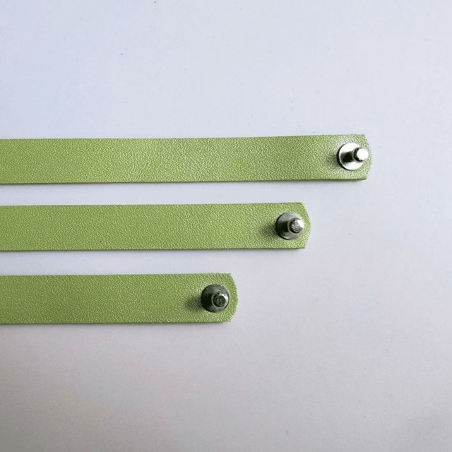 Bracelet fin en cuir Vert pomme