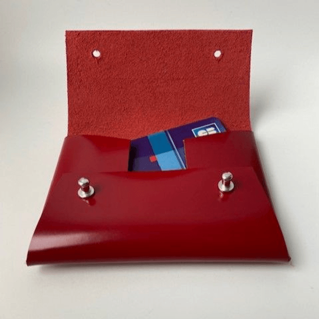 Pochette en cuir rouge 