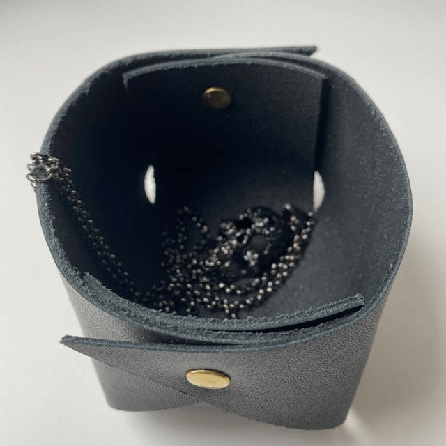 Panier de rangement en cuir noir petit modèle