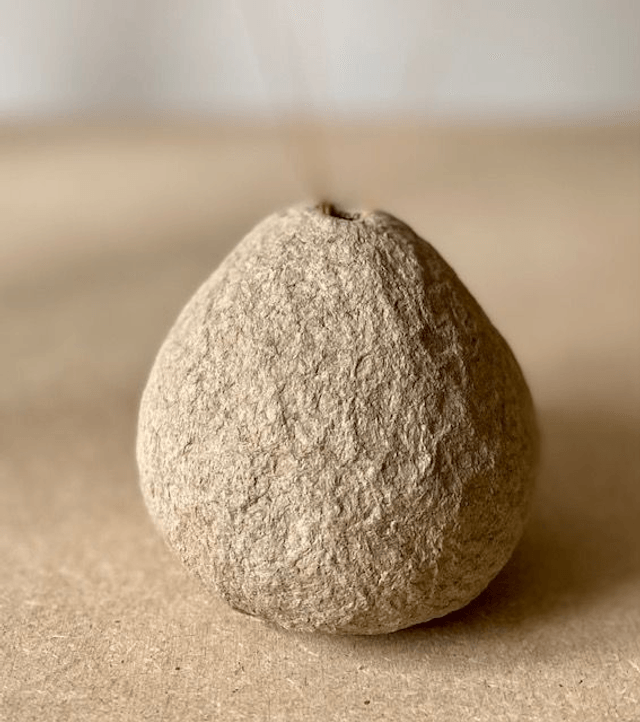 Mini vases ronds en papier mâché Granit