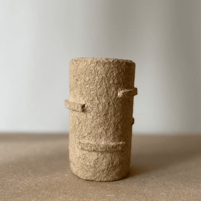 Petit vase papier mâché et verre 